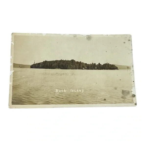 Postcard RPPC Buck Island Cranberry Lake New York Antique Vintage c1907 A417