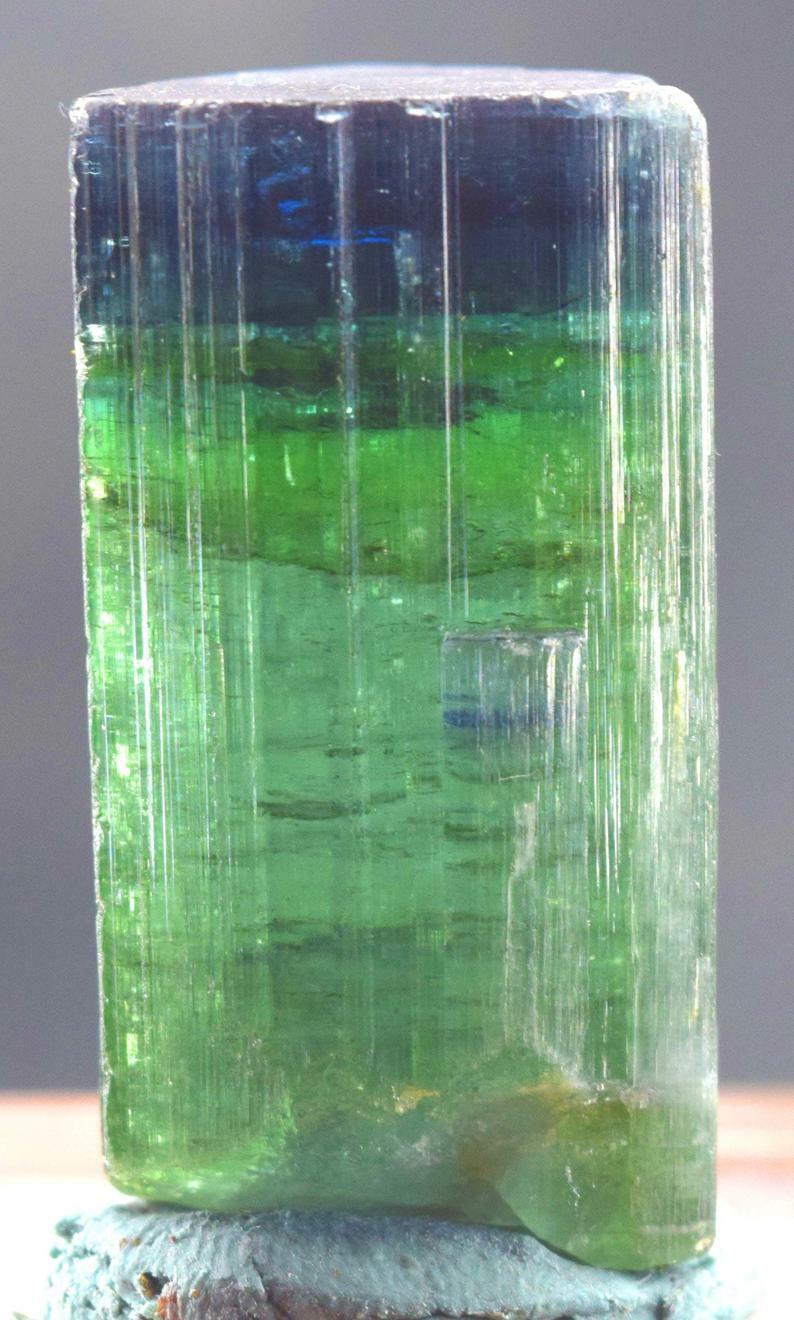 Tourmaline, Terminated Blue Cap Natural Tourmaline Crystal from Afg - 45 Gram