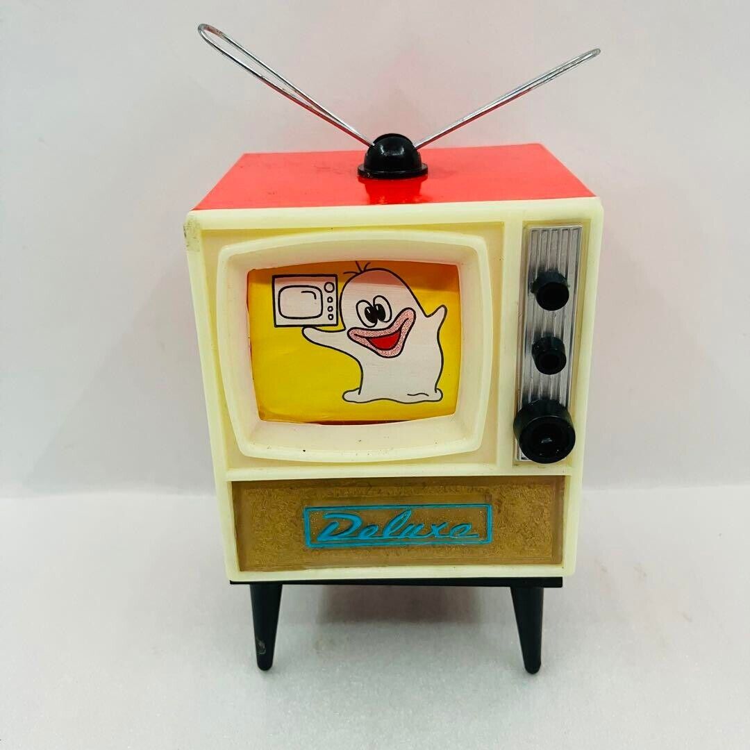 Vintage Obake No Q Taro Color Television Bank Deluxe Showa Retro Used