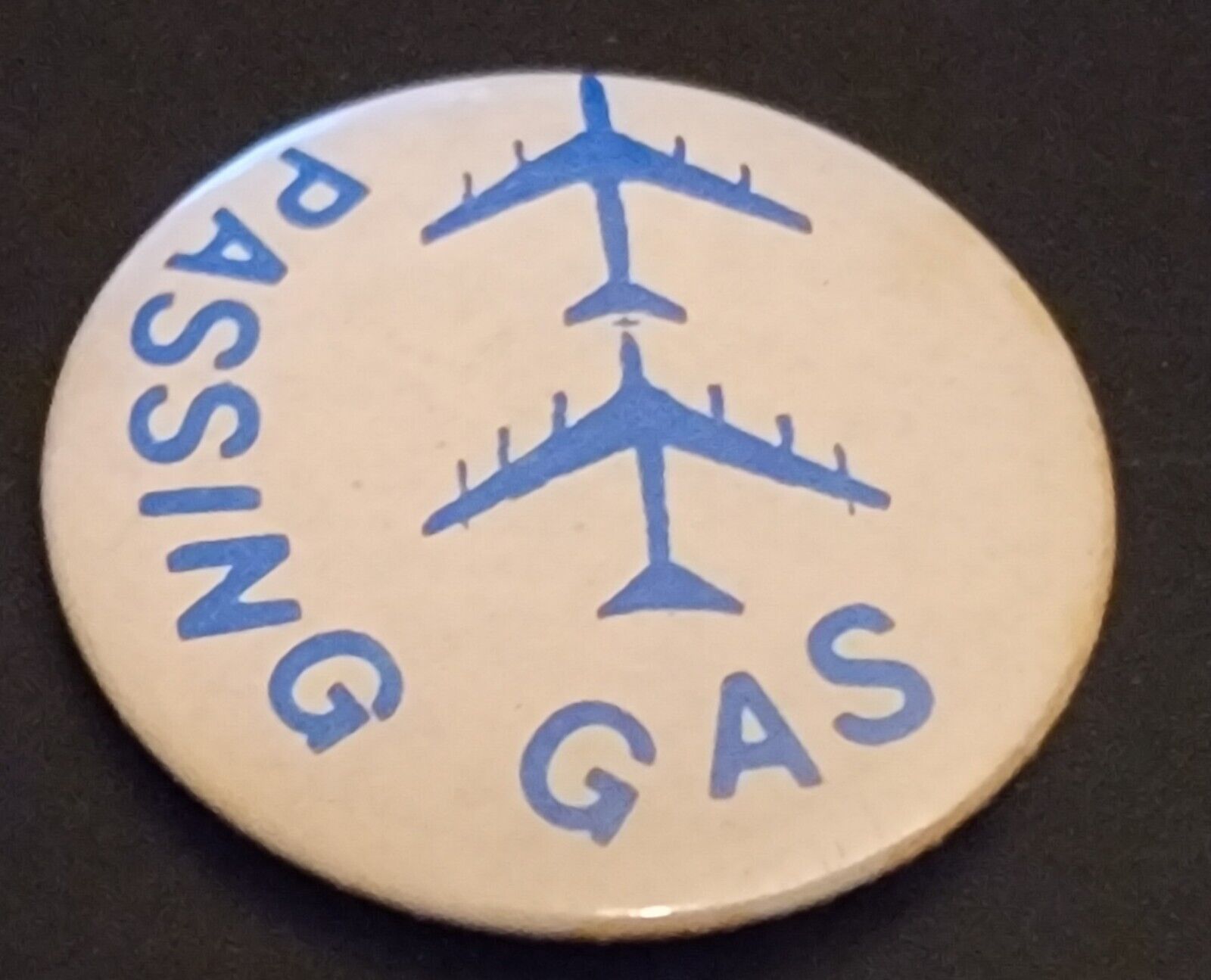Vintage 2x2 Passing Gas Airplanes Pinback Button 