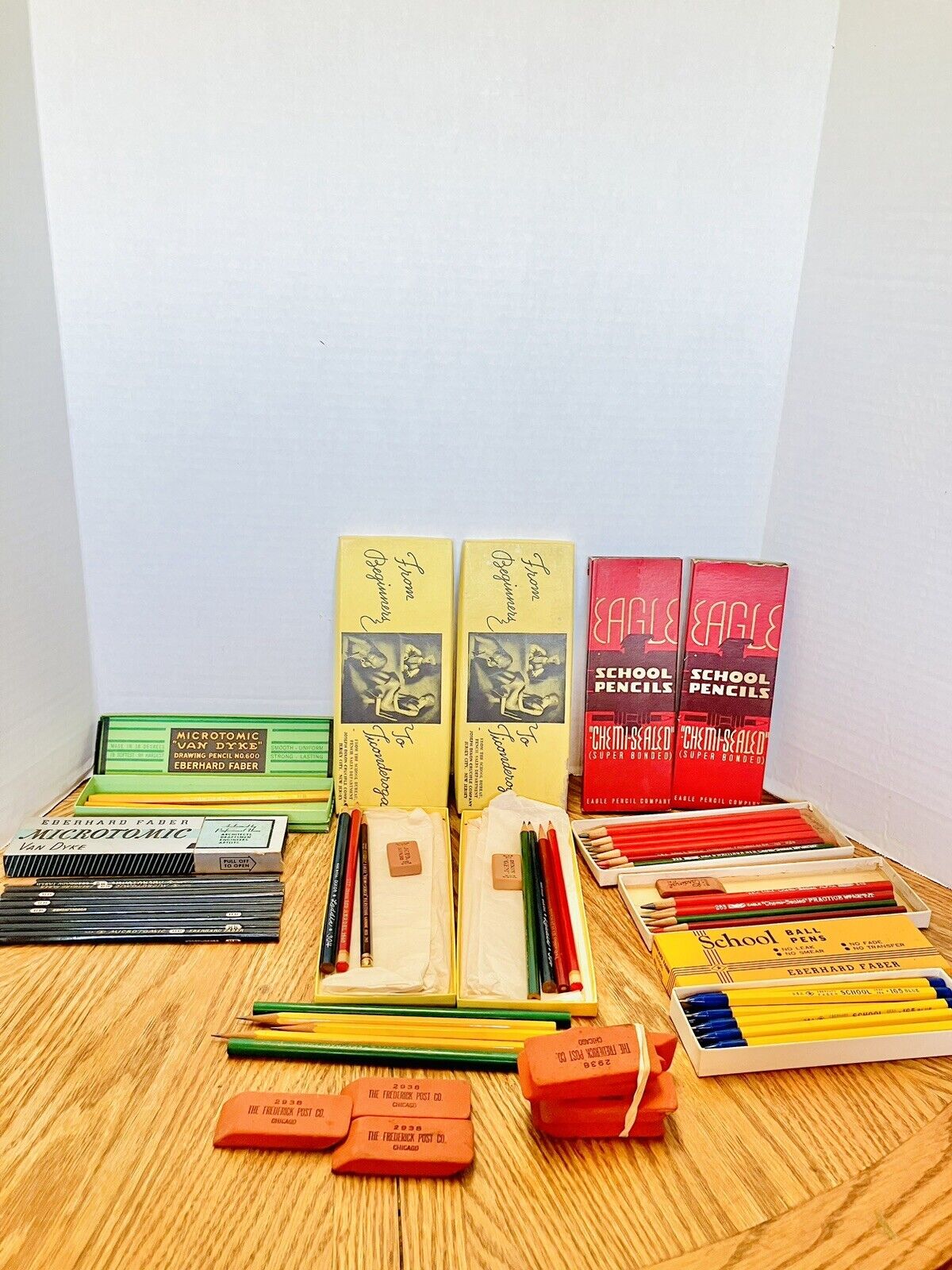 Rare Vintage Eberhard Faber Microtomic Draft Pencils Lot 1950 & More Read