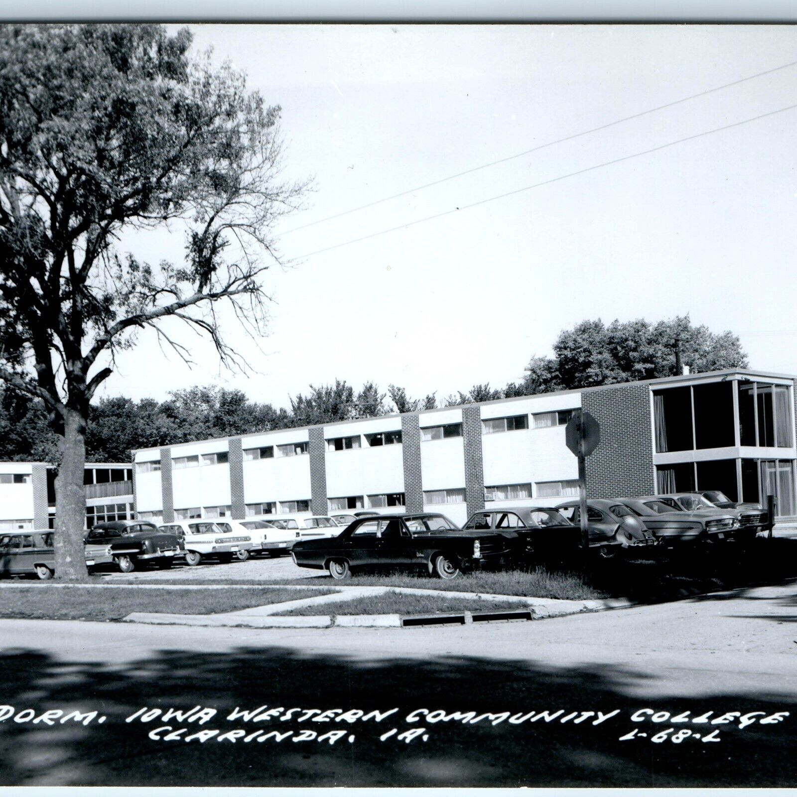 c1960s Clarinda, IA RPPC Western Community College Dorm Real Photo Postcard A103
