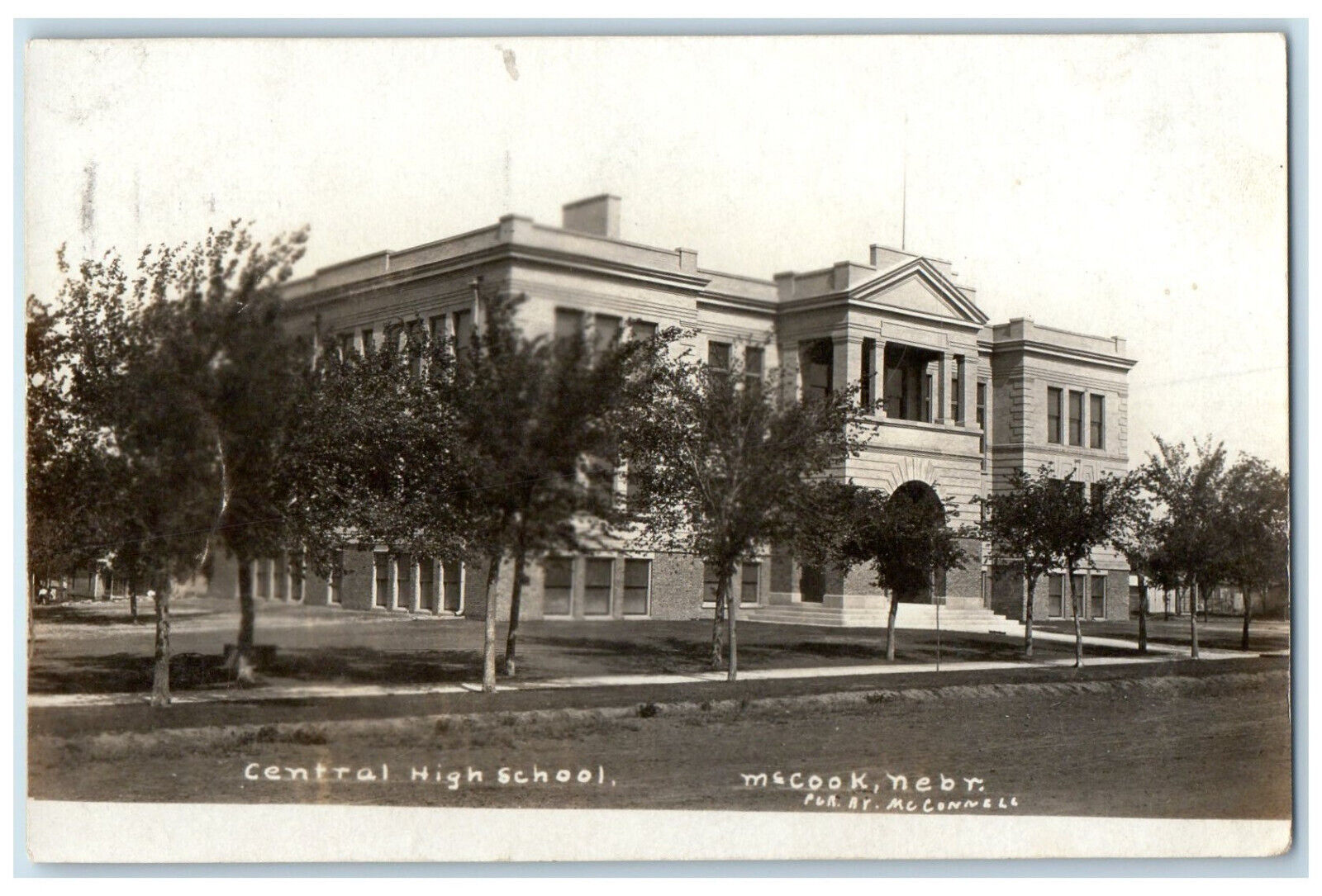 1910 Central High School McCook Nebraska NE Antique RPPC Photo Postcard