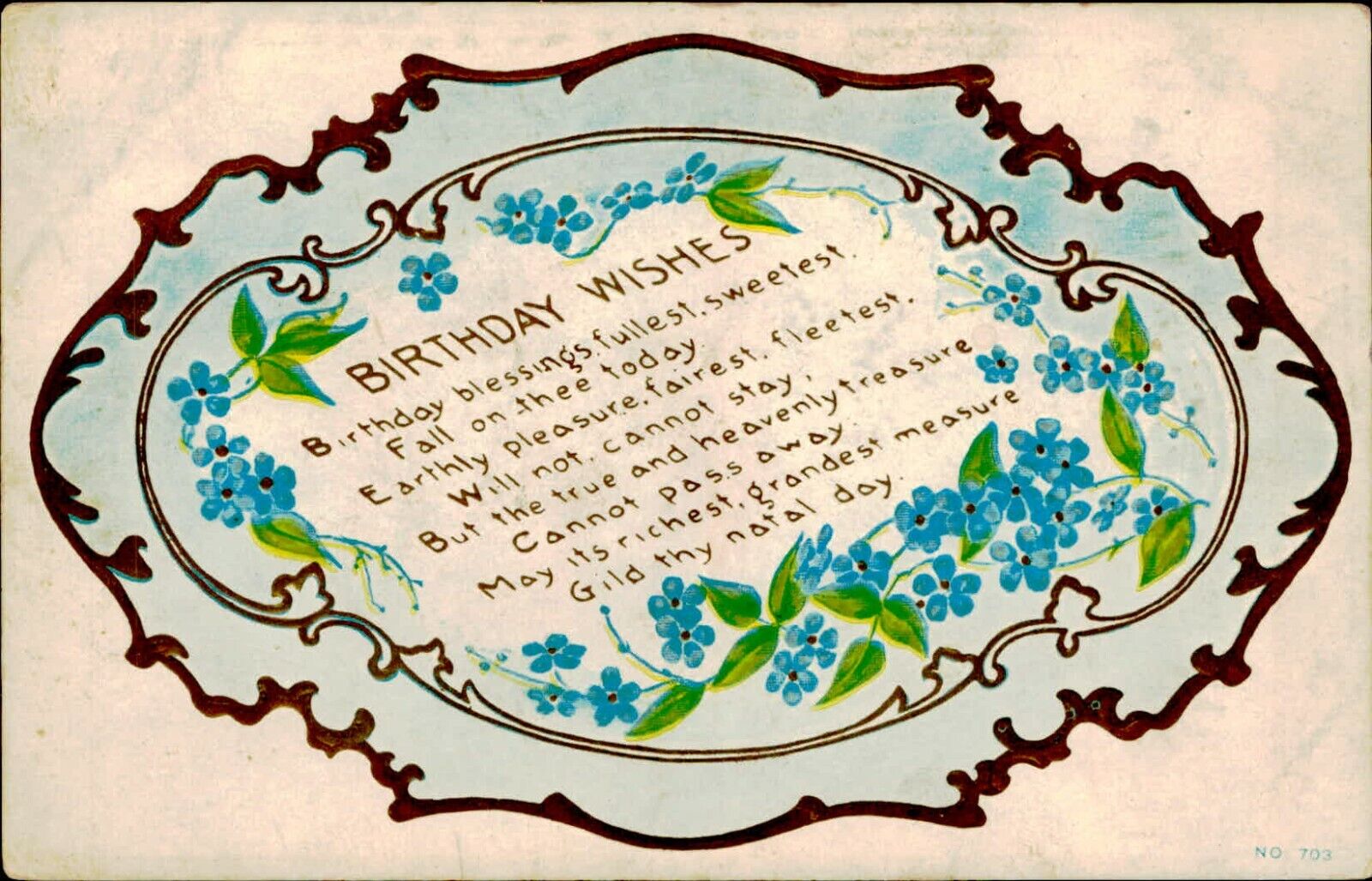 Postcard Holiday Birthday Wishes Divided Back Vintage circa 1910
