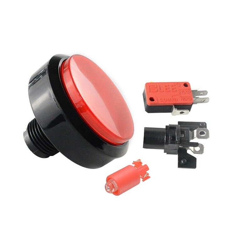 60MM Arcade Round Push Button Illumilated 12V Cool LED Light w Microswitch