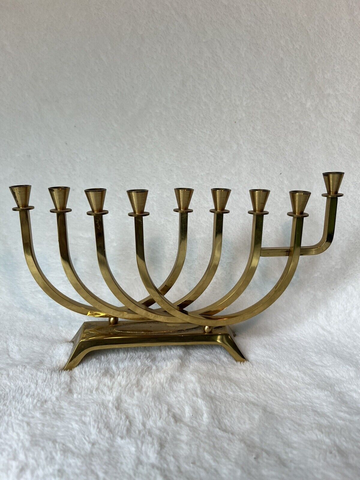 Menorah Modernist  Brass Made In Israel