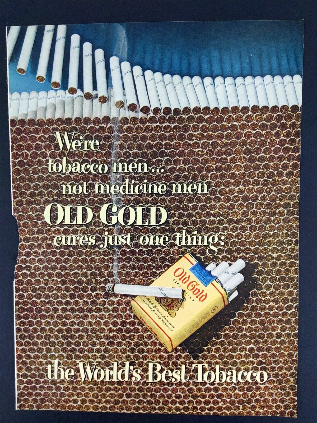 1948 Old Gold Cigarettes We're Tobacco men.. Vintage Magazine Print Ad