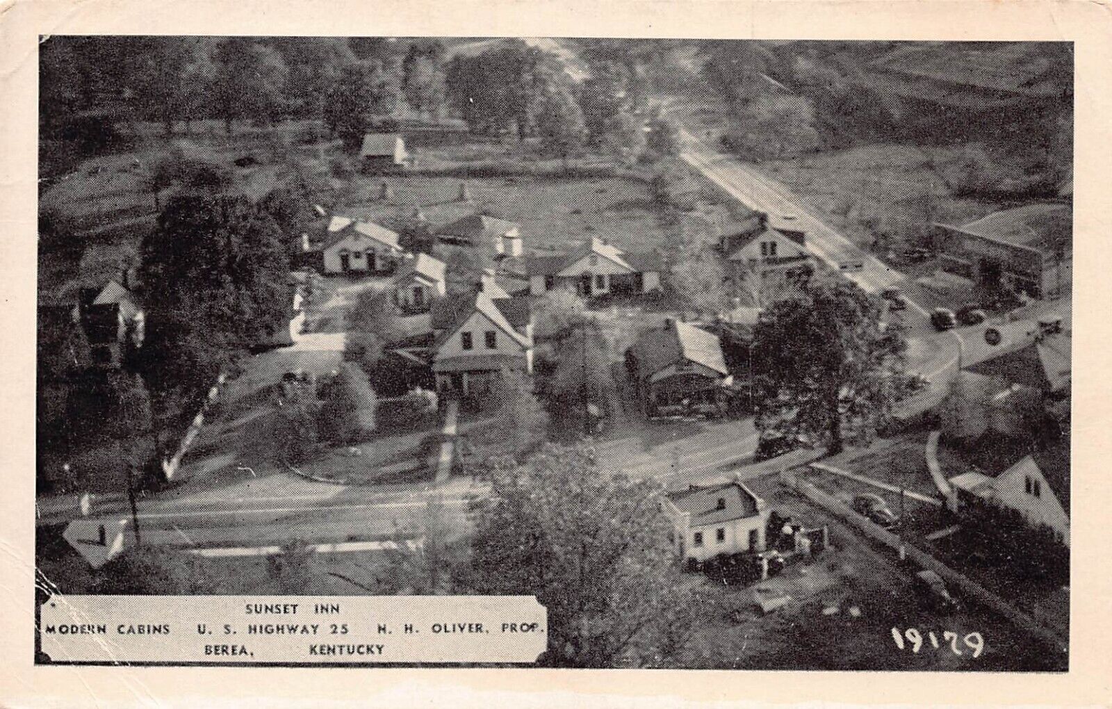Berea KY Kentucky Sunset Inn Aerial View US Highway 25 Vintage Postcard