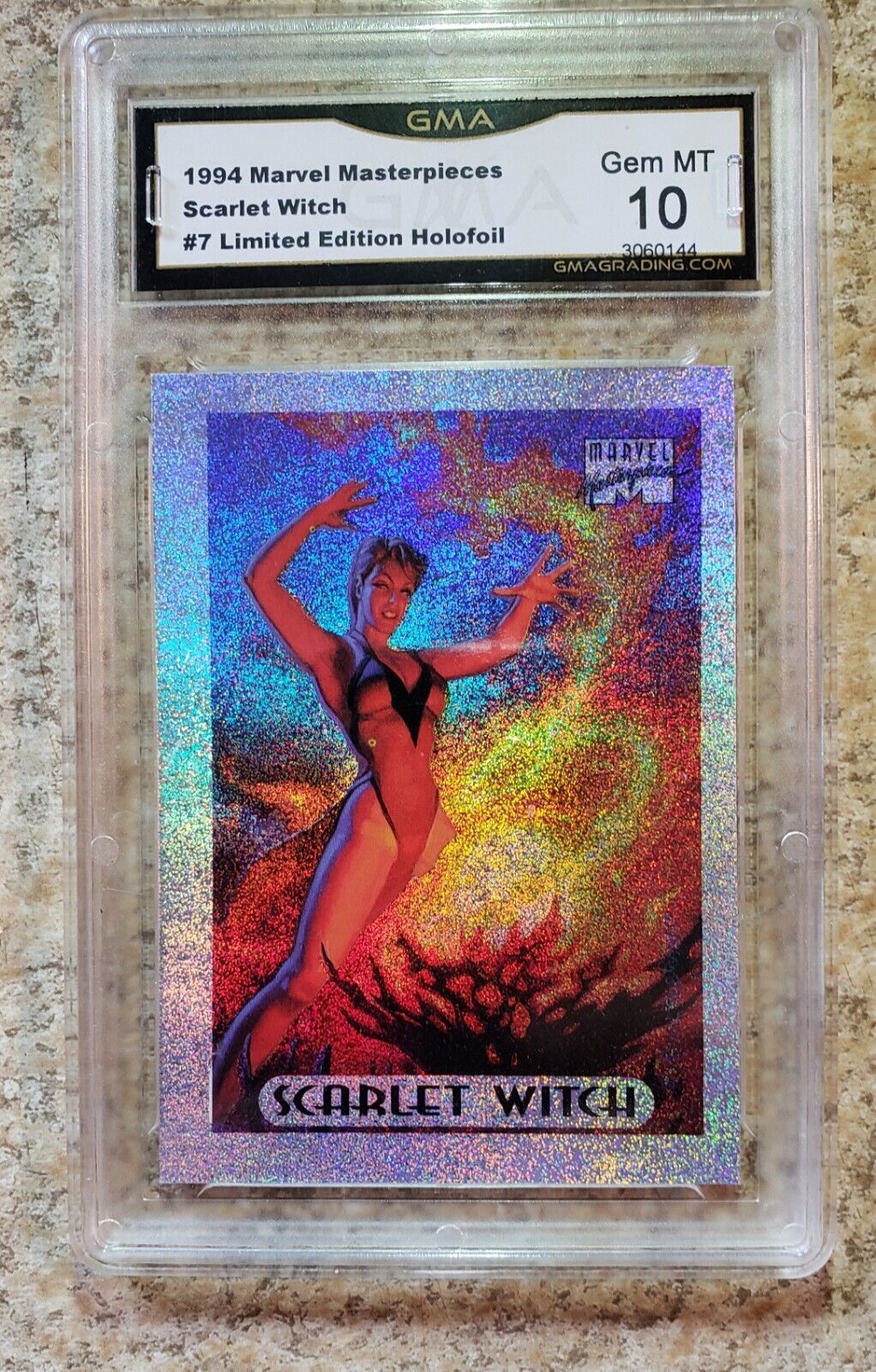 1994 Marvel Masterpieces, Scarlet Witch Silver Holofoil, GMA 10.