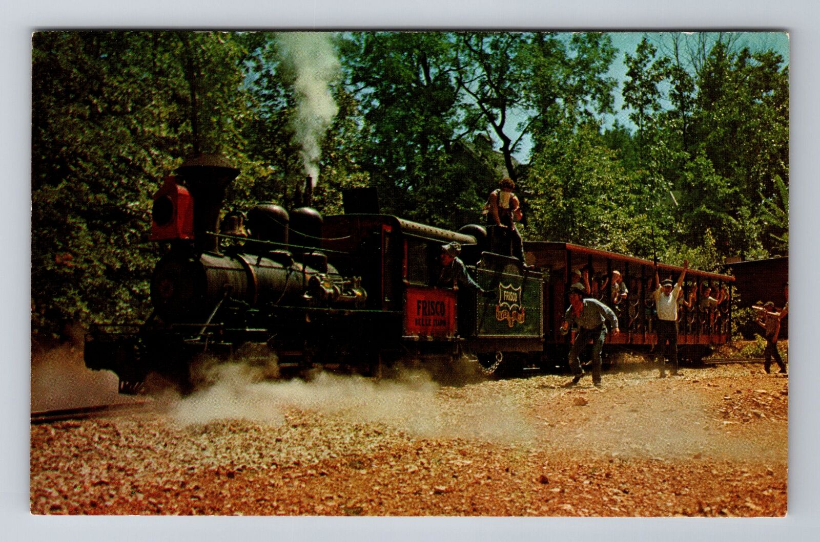 Branson MO-Missouri, Train Robbery On Frisco Silver, Antique, Vintage Postcard