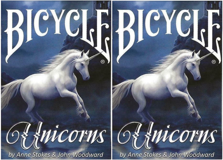 Two Deck Set of Bicycle Anne Stokes Unicorns Playing Cards - USPCC - Brand New
