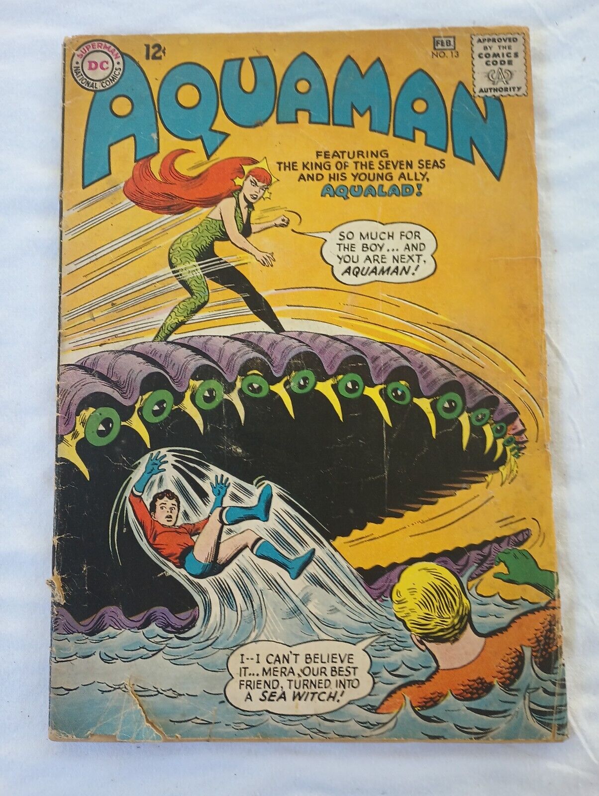 Aquaman # 13 (GVG) DC Comics 1964 2nd App. Mera *KEY* signed by Nick Cardy (art)