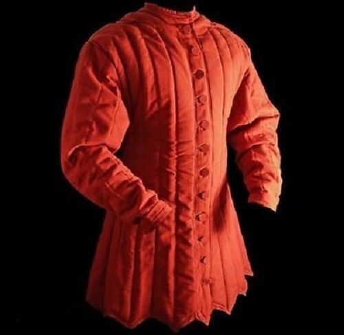 Thick padded Red Gambeson Medieval Under Armour Costume play movies theater SCA 