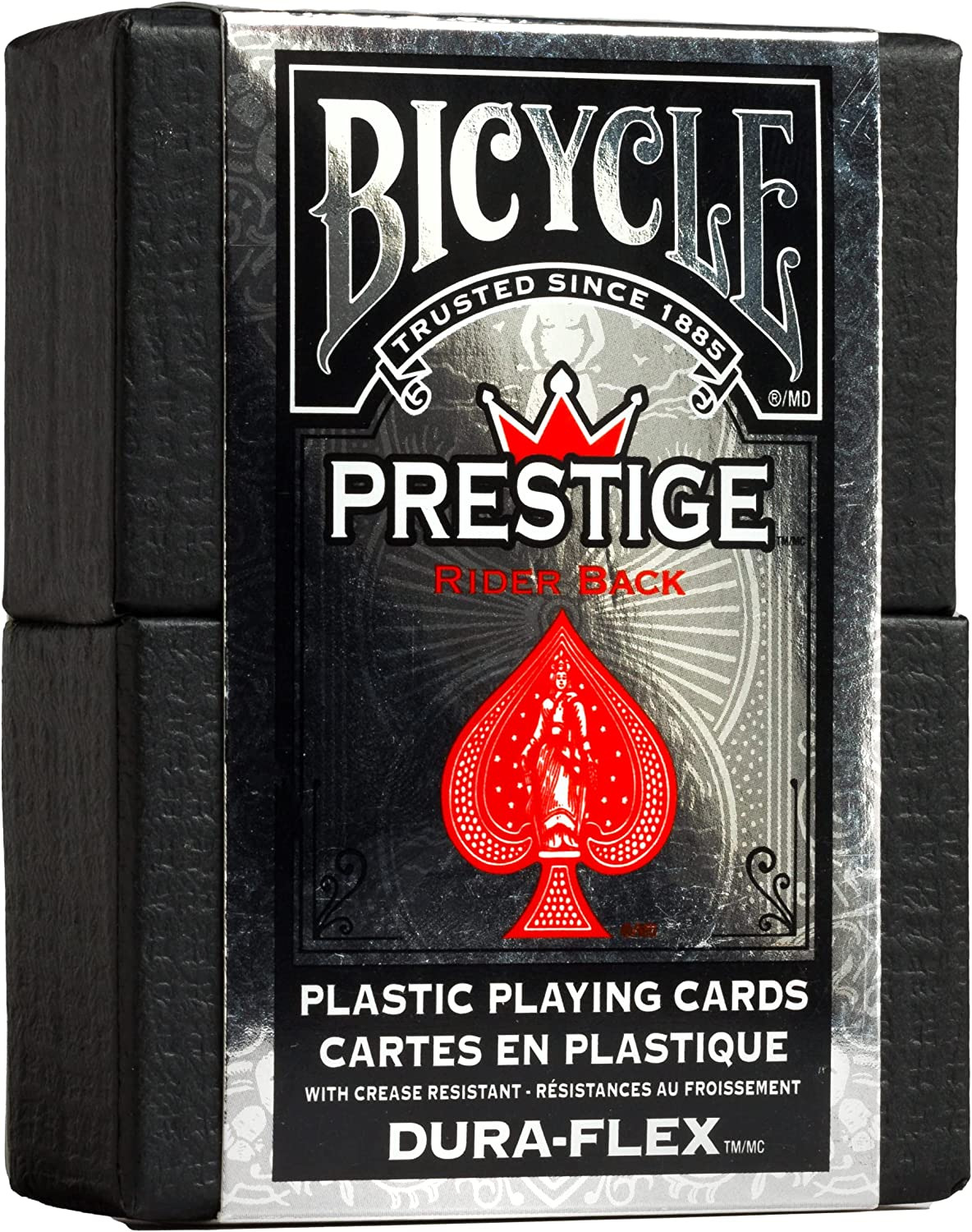 Bicycle Prestige Waterproof Plastic Playing Cards, Red & Blue (Colors May Vary)