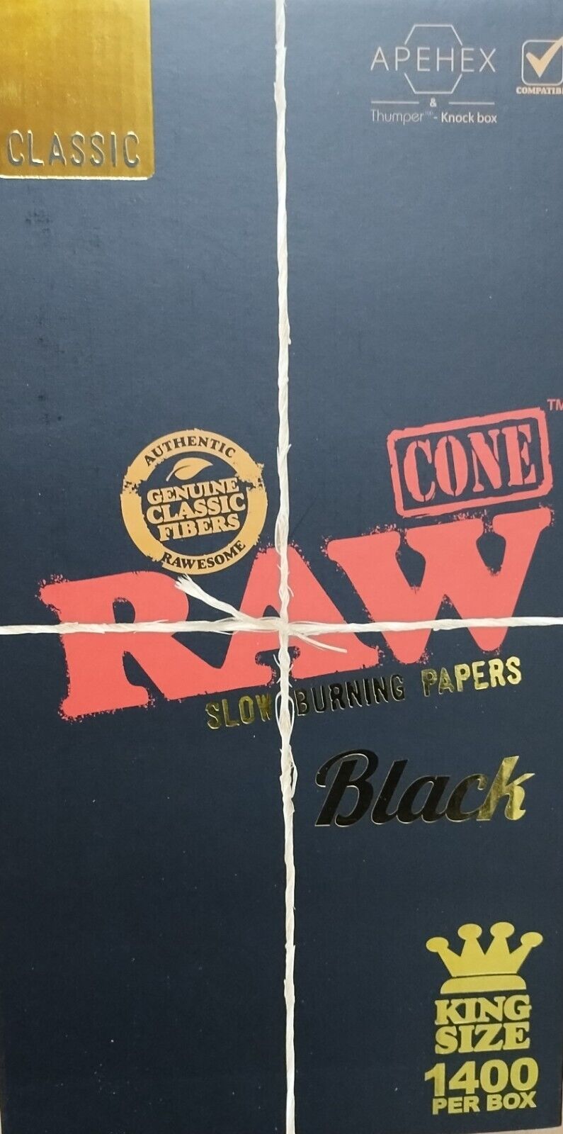 RAW | Black Classic King Size Pre-Rolled Cones | 109mm -