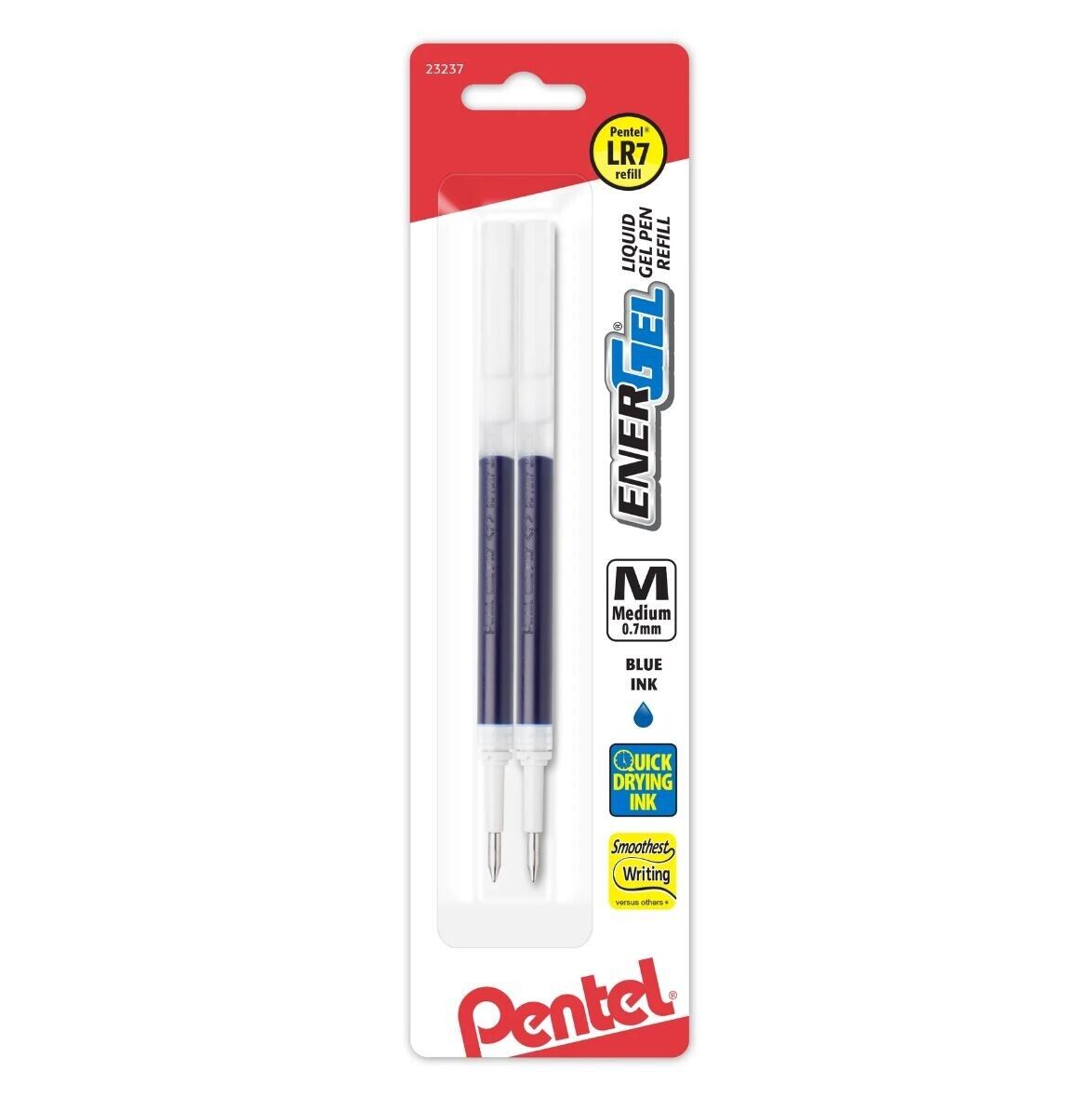 50pack Pentel Refill Ink for EnerGel/Lancelot Gel Pen, 0.7mm Metal Tip, Blue Ink