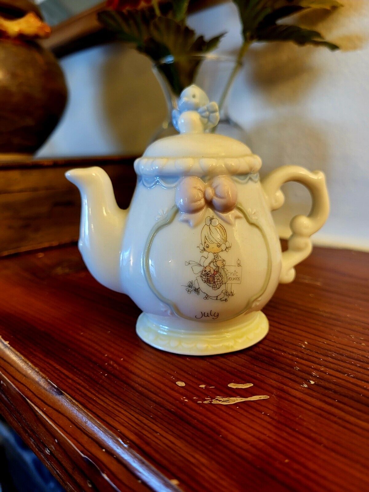 1993 Precious Moments Teapot Figurine- July