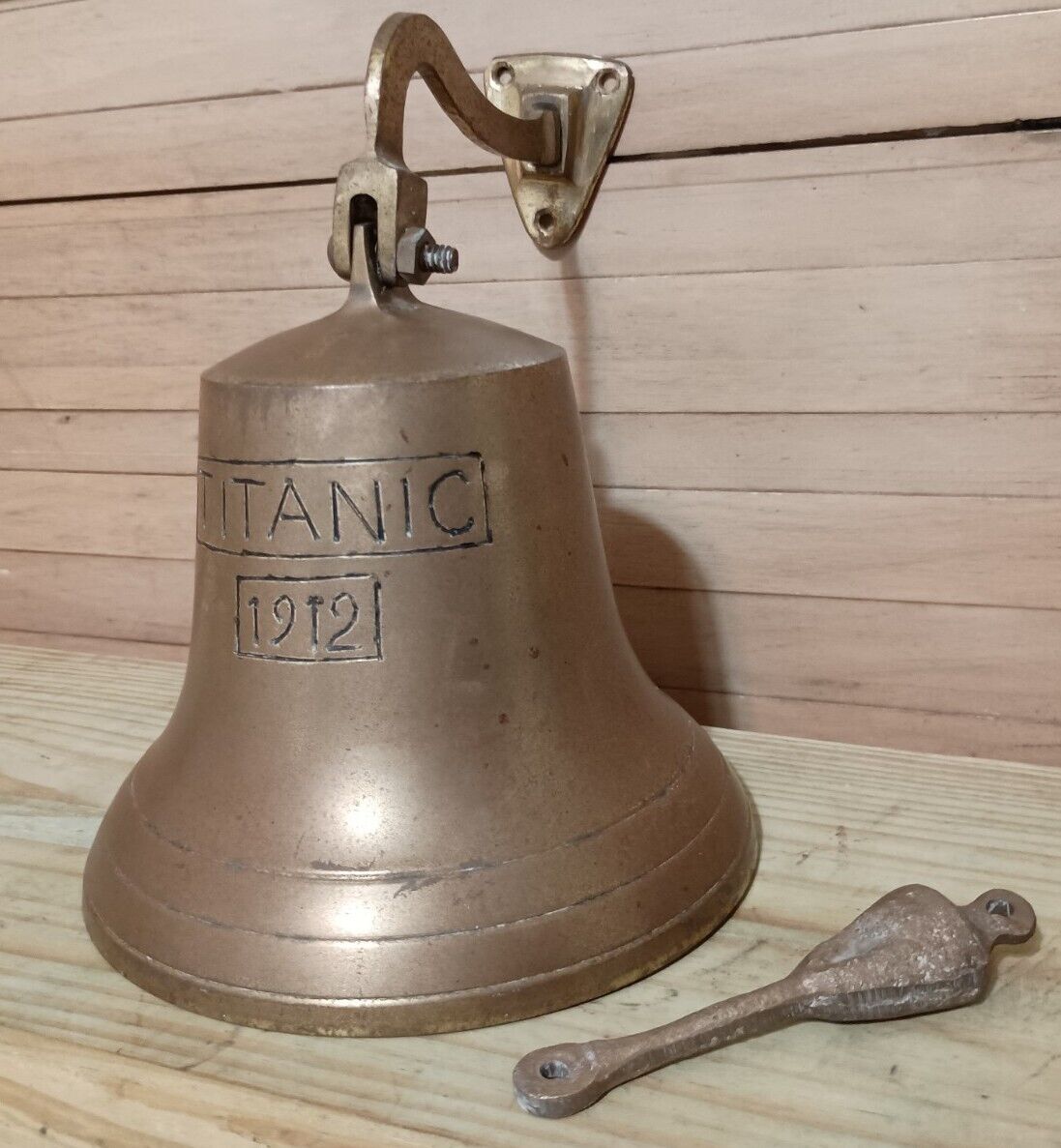 Titanic 1912 Hand Etched Brass Ship Bell 6in