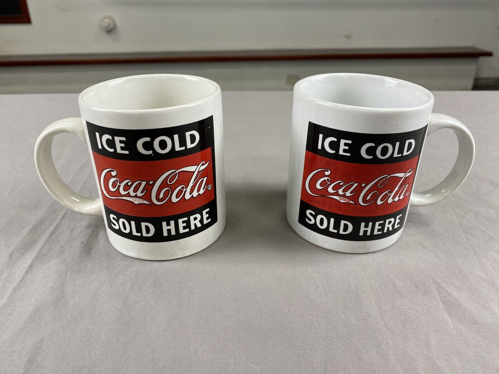 Set Of 2 Vintage Coca Cola Mugs/Cups Ice Cold Sold Here