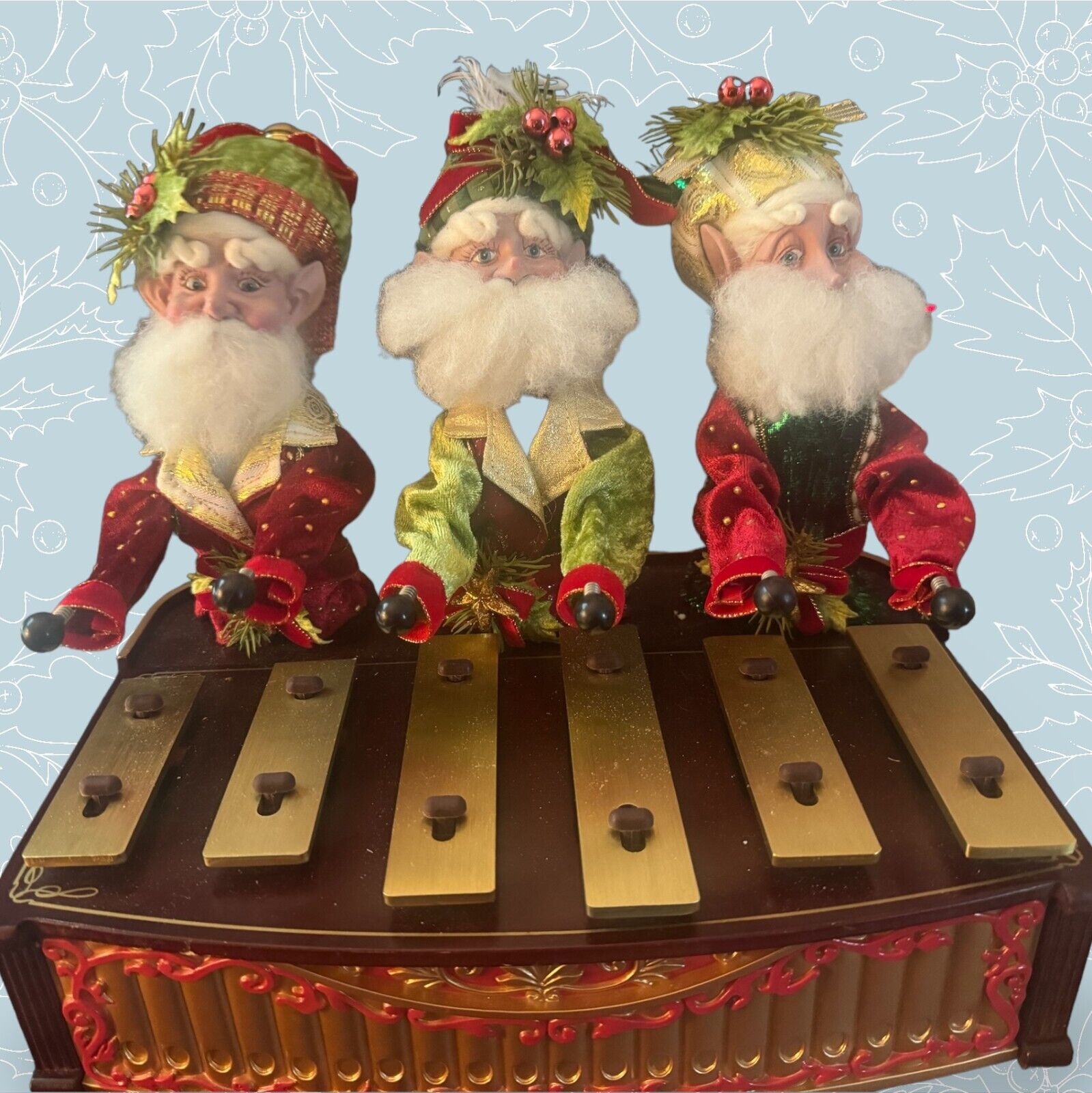 Mr. Christmas North Pole Elves Bandstand Xylophone Mark Roberts See Video