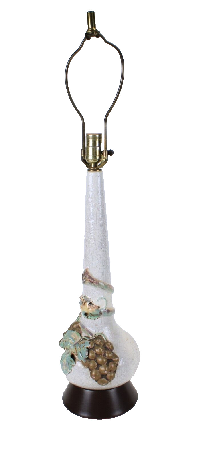 Mid Century Nardini Studio Lamp With Grapes And Crackle Glazed Ceramic Lamp