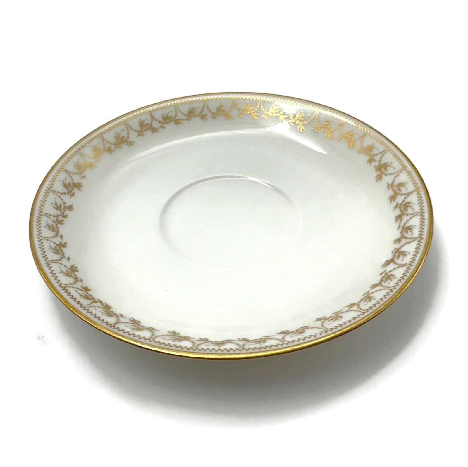 Haviland & Co. Limoges White And Gold Trim Porcelain 5.5 Inch Saucer