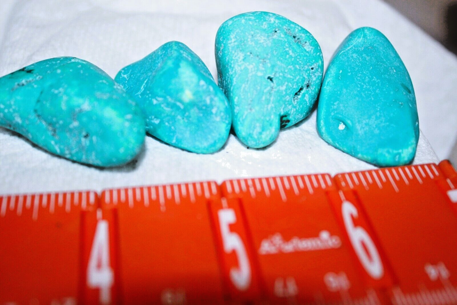 Four Grade AAA Northern Nevada Tumbled Nuggets Green/Blue Turquoise Gem Mine 93g