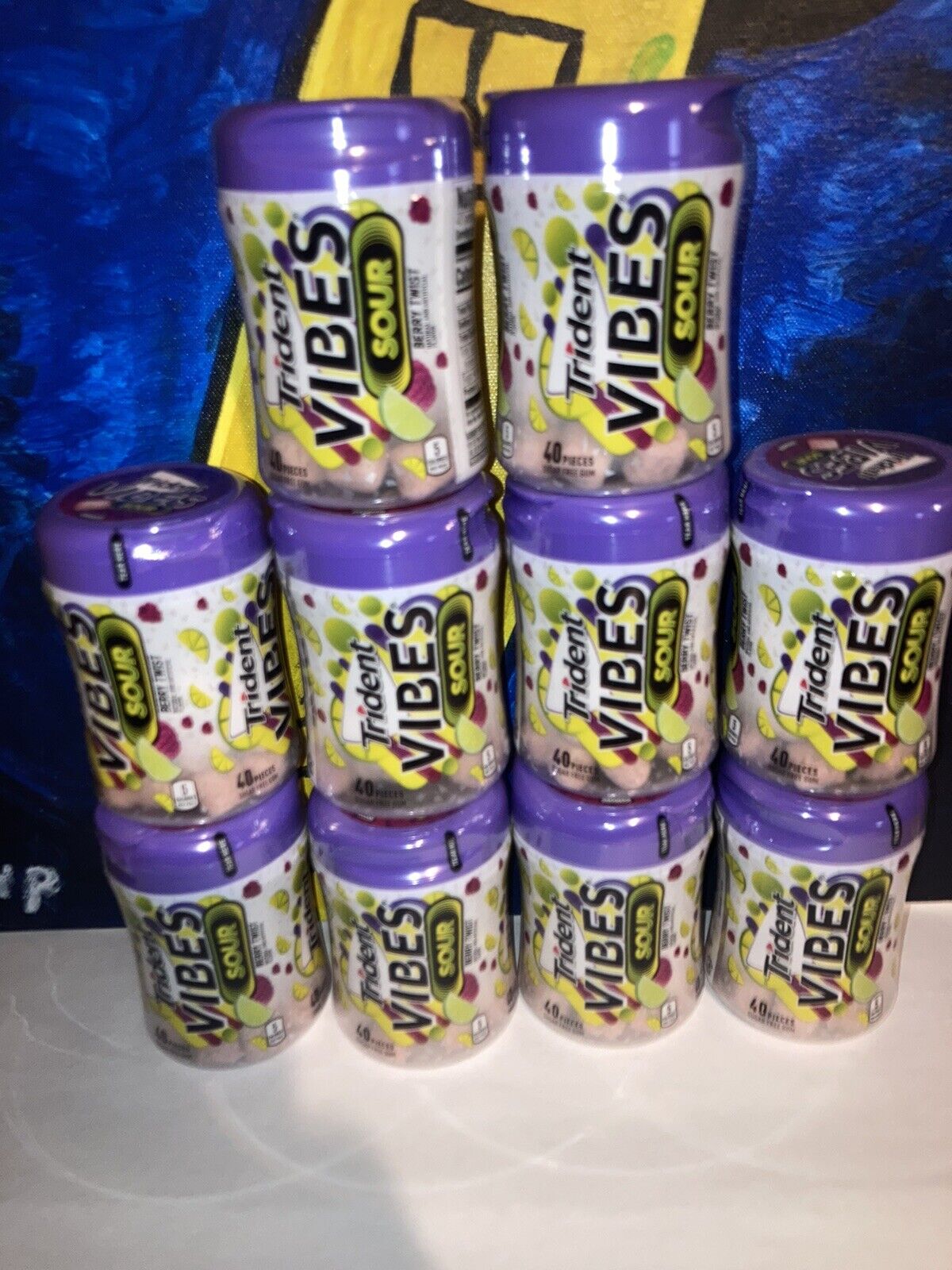 Trident VIBES lot X 10 bottles Berry Twist Sour Sugar free BB 08-21 free 🎁 👍