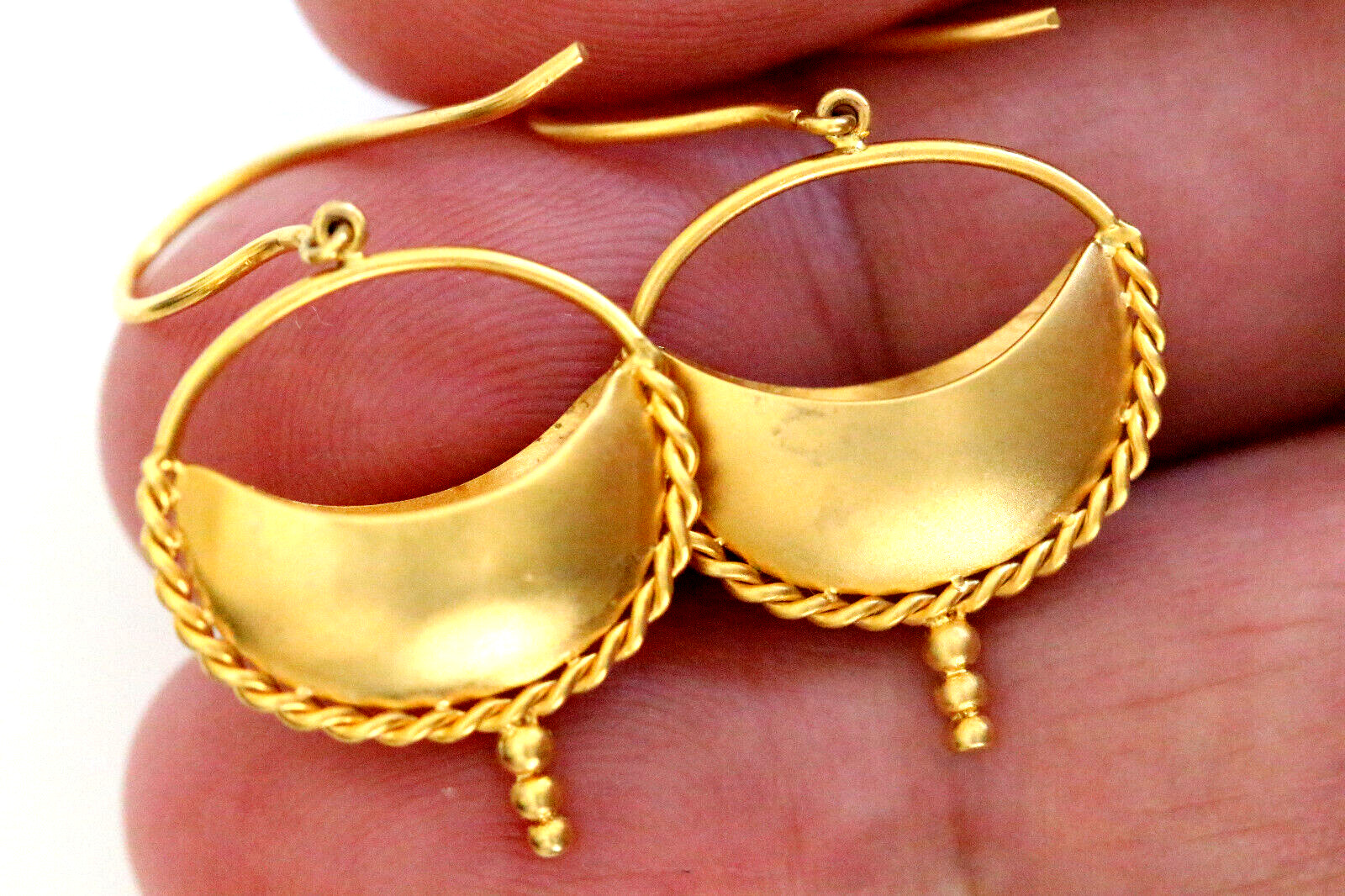 Real Gold Earrings, Hand Crafted Rare Gold Earrings