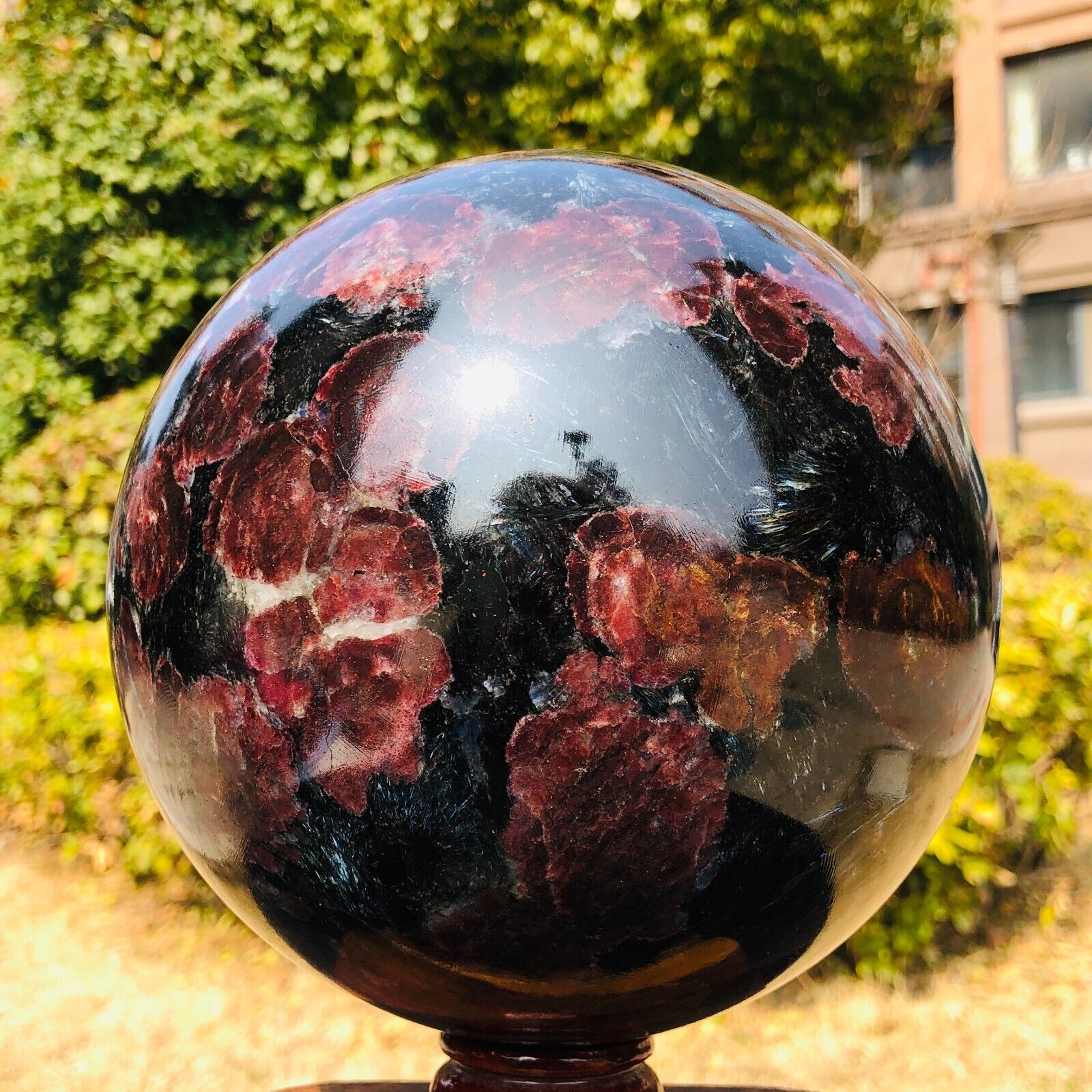 15.35LB  Natural Fireworks stone Sphere Quartz Crystal Ball Specimen Healing