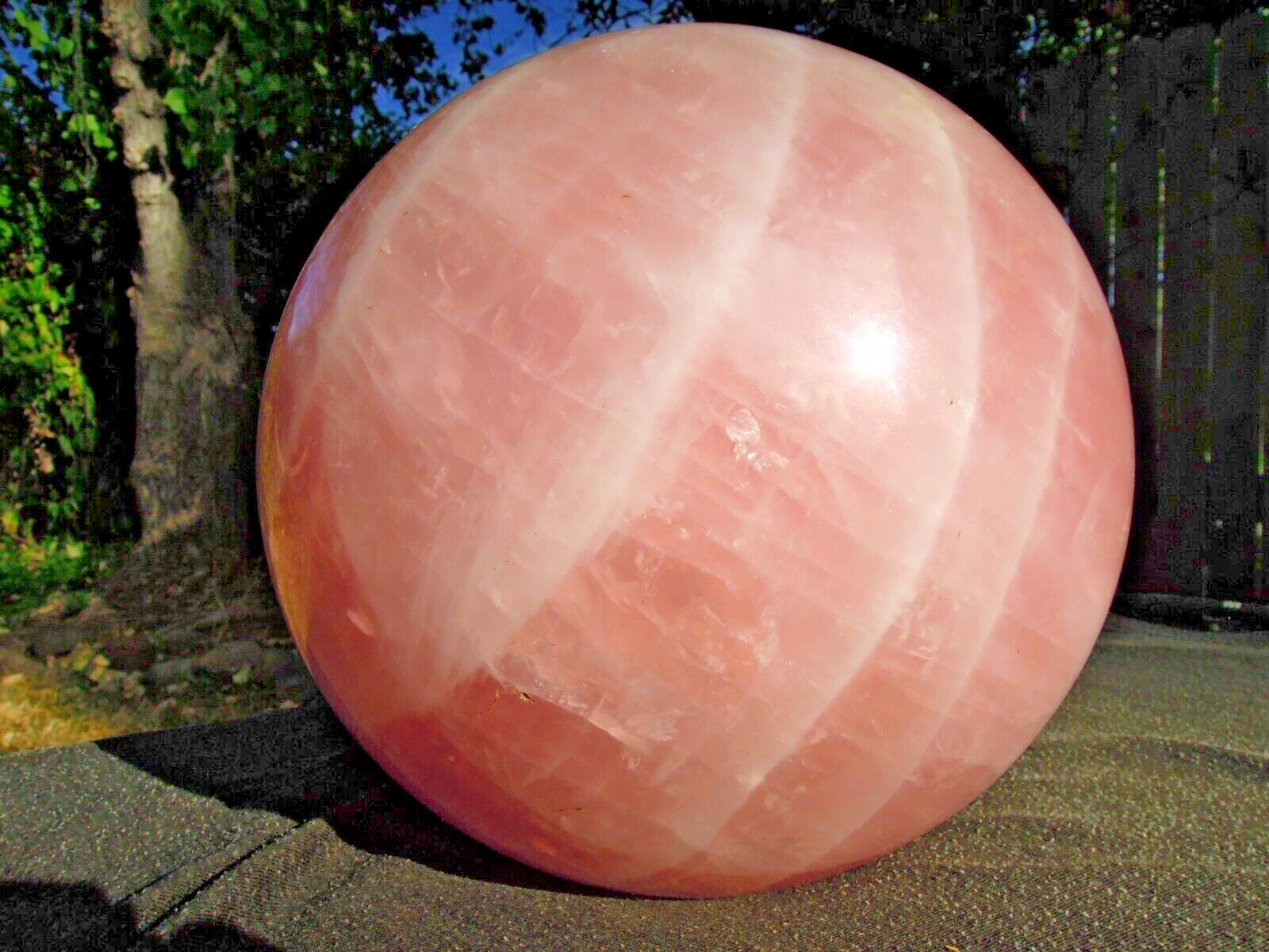 15 LB Natural Rose Quartz Ball Crystal Sphere - Diameter  173 mm