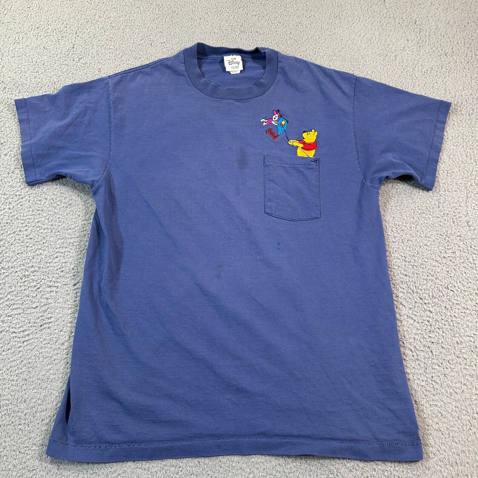 Vintage Disney Winnie the Pooh Tigger Embroidered Pocket T-Shirt Size XL 90's