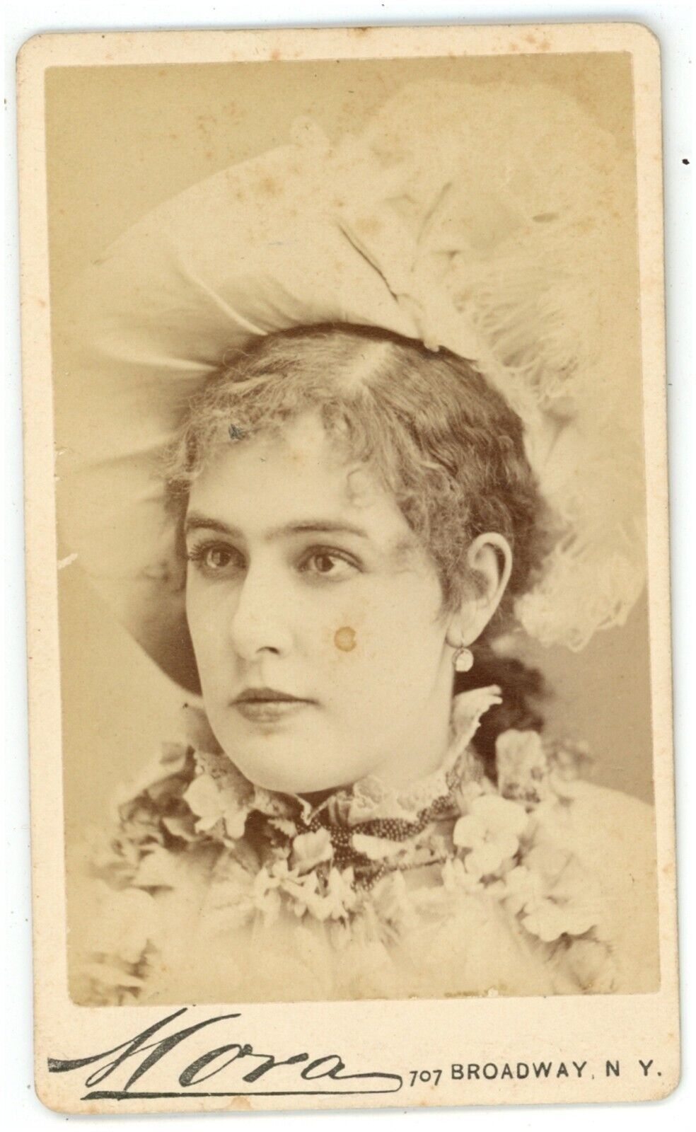 Antique RARE CDV Circa 1870s Portrait of Famous Actress Kate Girard Broadway, NY
