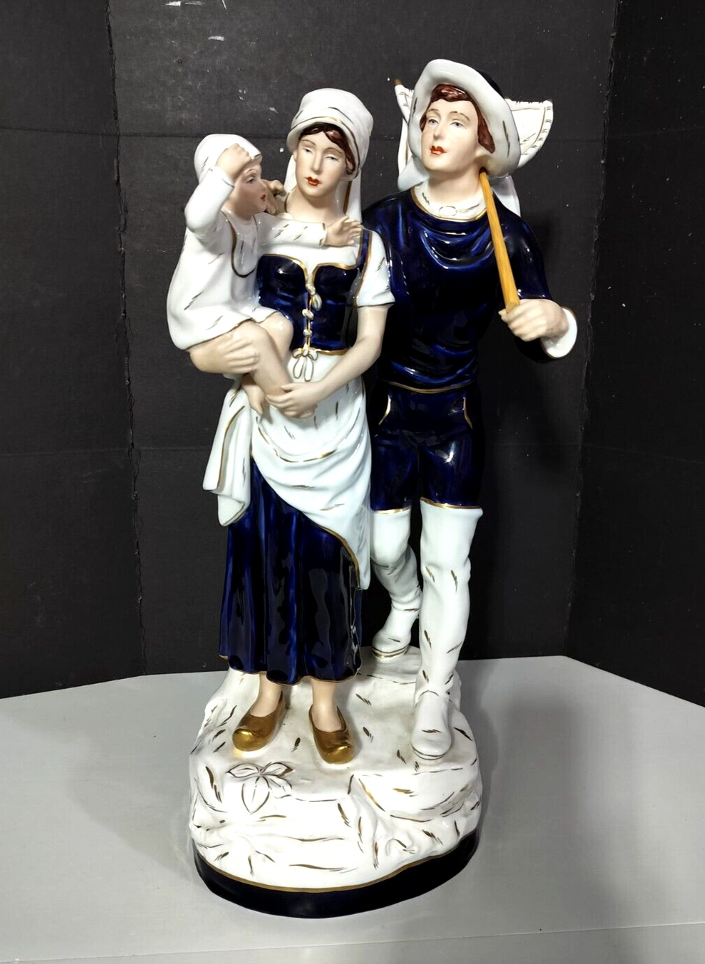 Antique Large Royal Dux Porcelain Figurine, Family Group, 19\