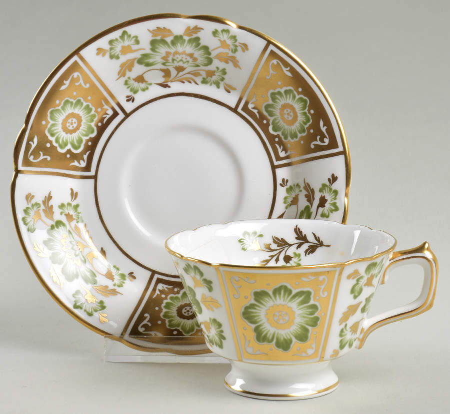 Royal Crown Derby Derby Panel Green Cup & Saucer 7056928