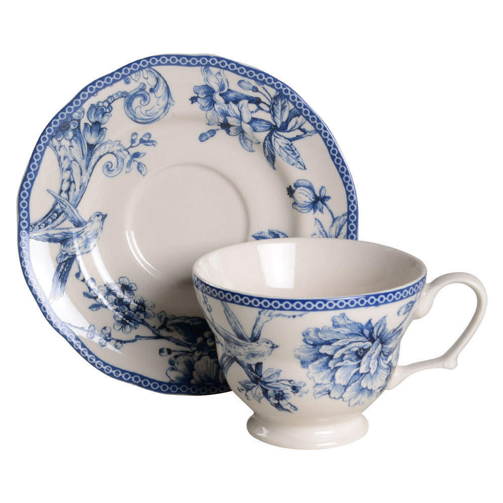 222 Fifth Adelaide Blue and White Cup & Saucer 10581761