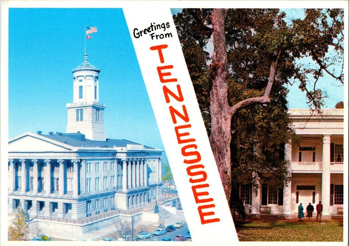 Vintage Postcard Greetings from Tennessee Iconic State Capitol, and Hermitage