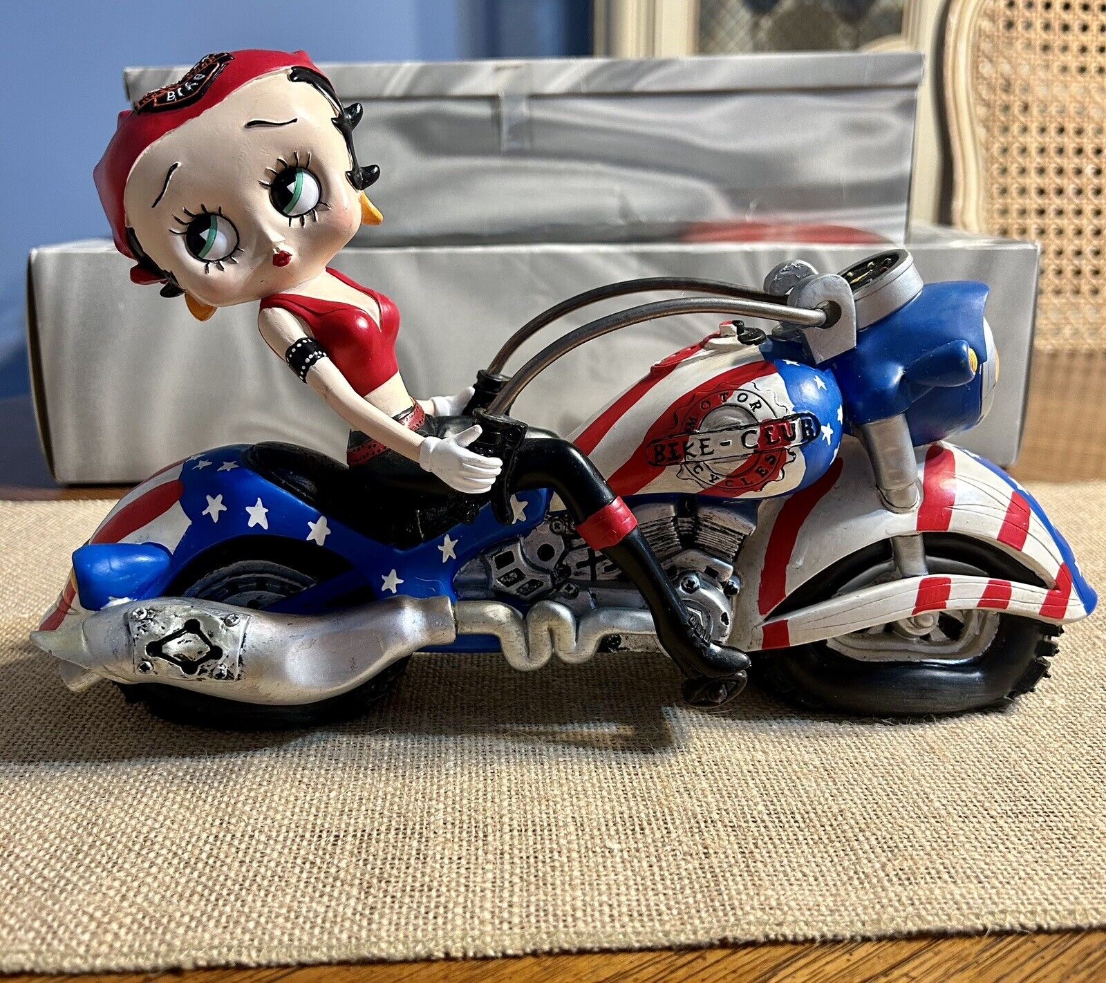 Betty Boop American Comic Chopper USA 2002 Ceramic Figurine Motorcycle