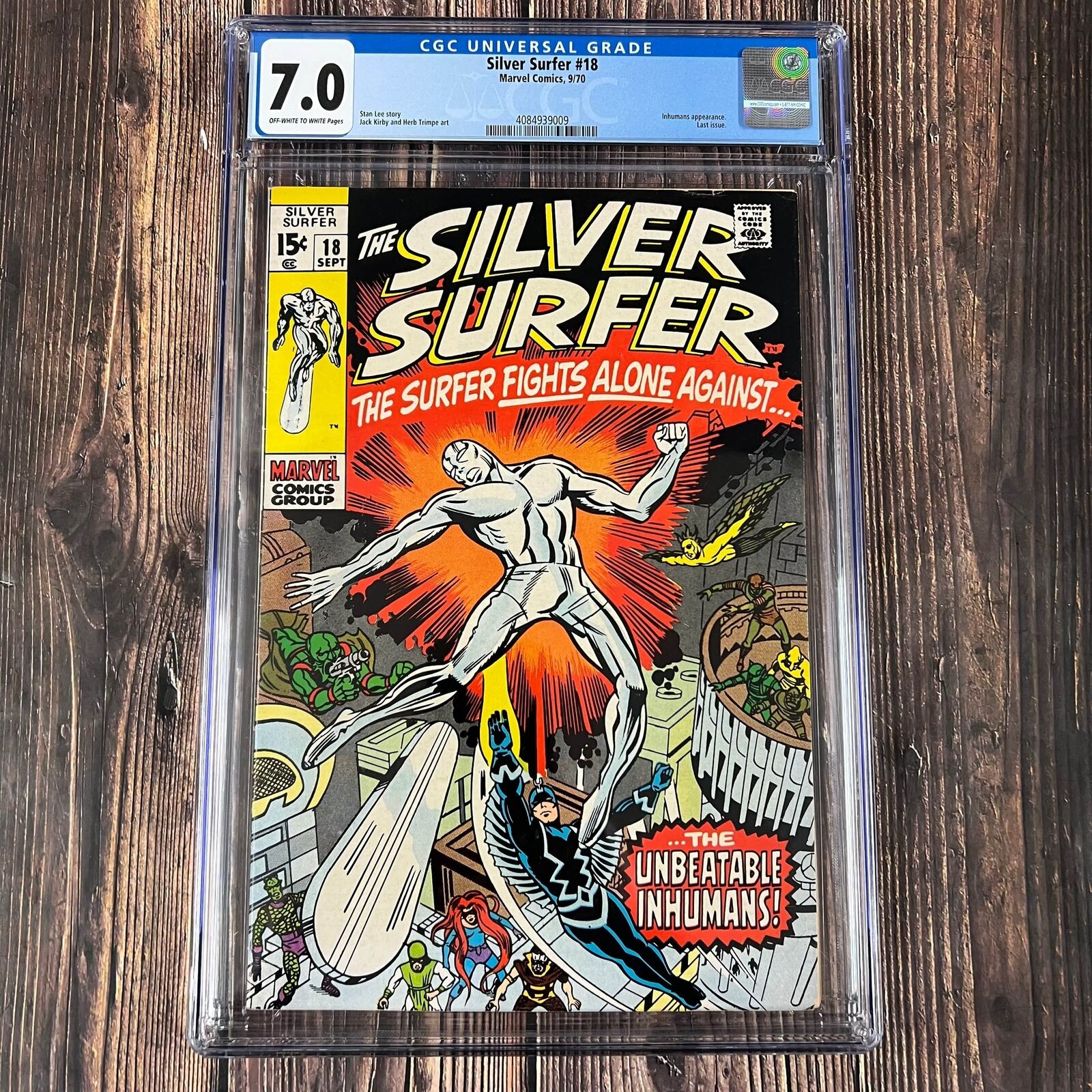 Silver Surfer #18 CGC 7.0 Cert 9009, First battle of the Silver Surfer vs the In
