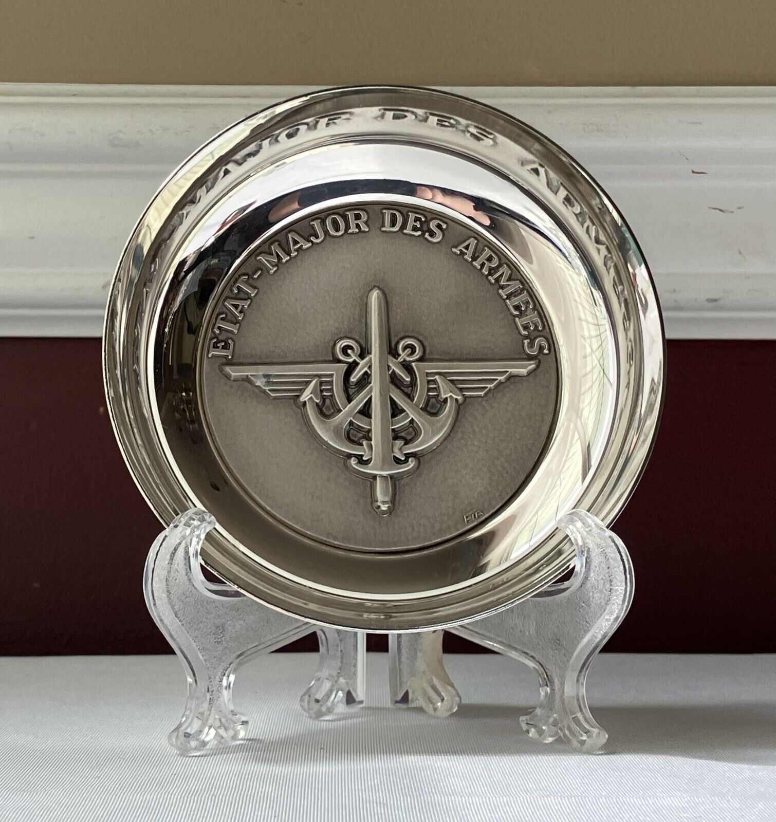 VTG French Silver Plate Etat-Major Des Armees Bowl Gift To US General Vuono