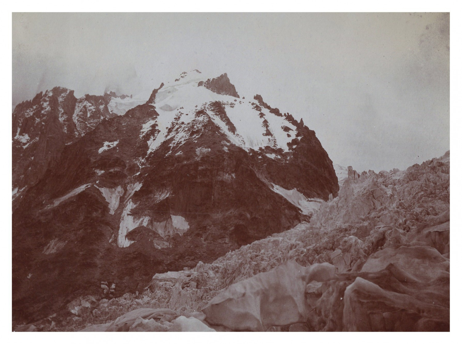 France, Mont Blanc, Séracs du Géant, vintage print, circa 1900 vintage print pr