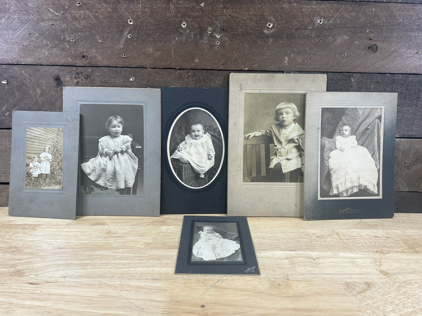 Lot Of 6 Antique Victorian Cabinet Cards Of Children 