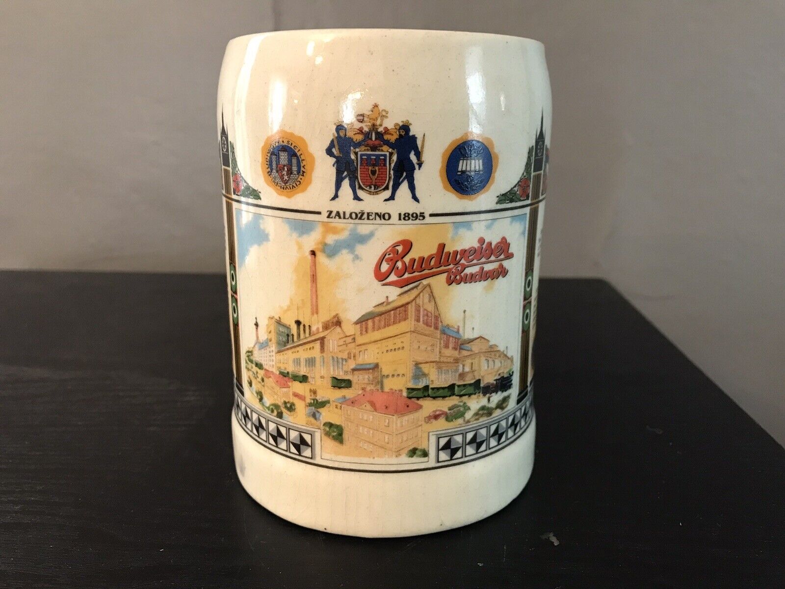 Vintage Budweiser Budvar ZaloŽeno 1895 Beer Stein Mug Cup