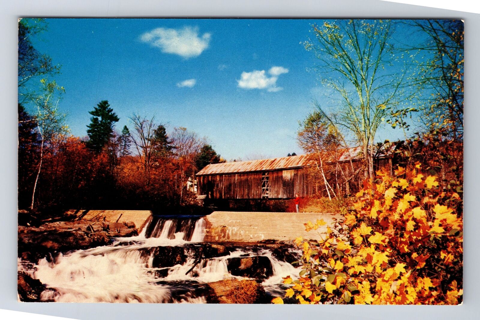 Thetford Center VT-Vermont, Covered Bridge, Antique, Vintage Postcard