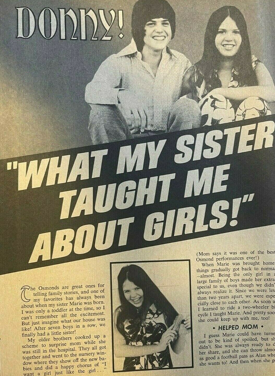 1972 Donny Osmond What My Sister Taught me About Girls