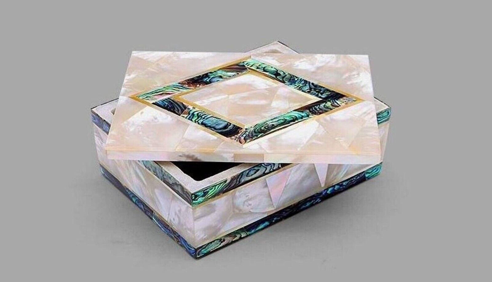 White Marble Jewelry Box Shiny Gemstone Random Work Anklet Box from Handicrafts
