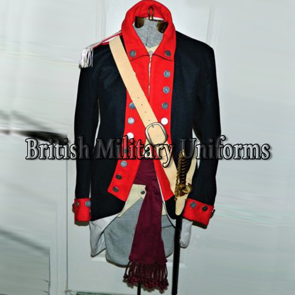 New 18th Continental Officer Revolutionary War Navy Blue/Red Lapel Wool Men Coat
