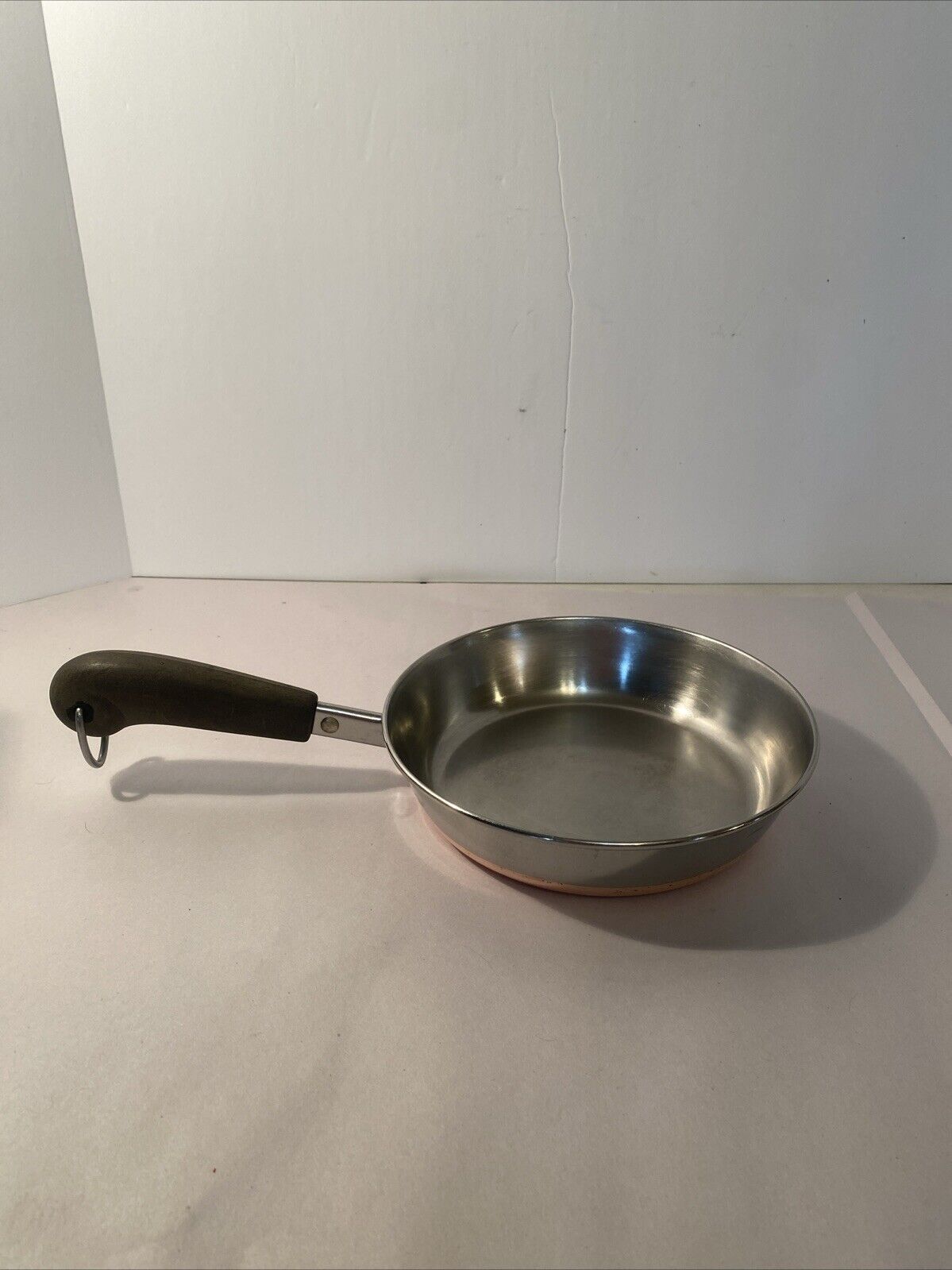 Vintage Revere Ware 7 Inch Copper Bottom Stainless Skillet Frying Pan No Lid