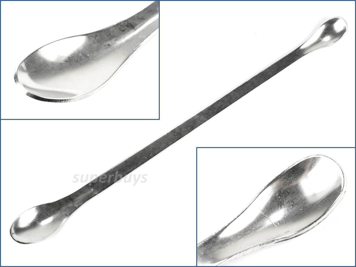 22cm Extra Long Dual Micro Mini Spoon Stainless Steel Double Tiny Metal Scoop