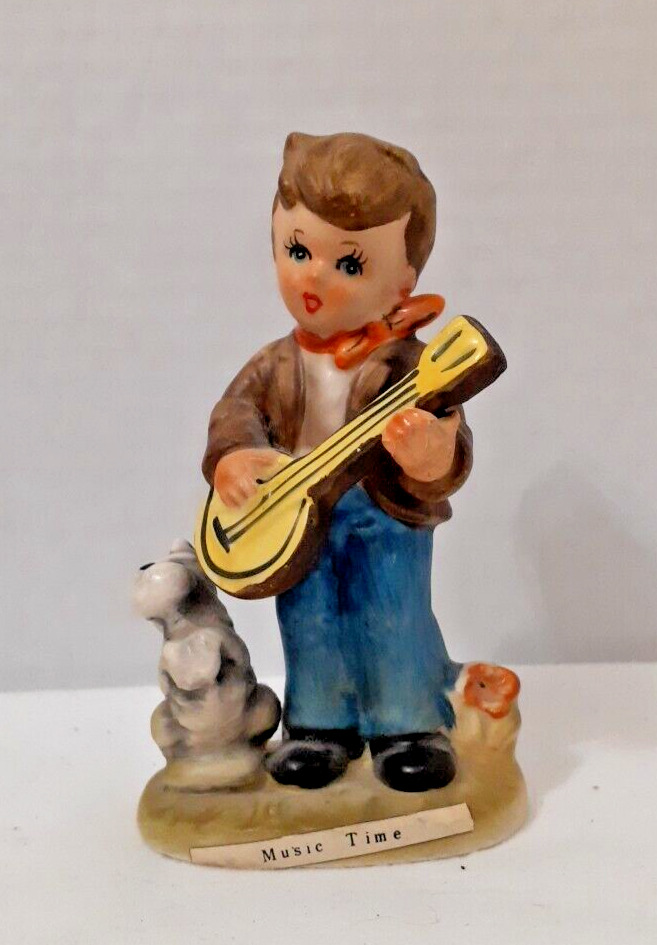 ARNART 5th Ave. Boy w/ Banjo Music- Time Hand Painted Porcelain Figurine 11/548